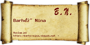Barhó Nina névjegykártya